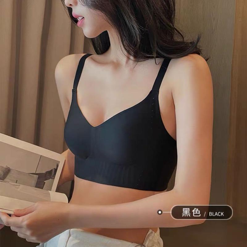

Full cup, thin rabbit ear cup, bra, soft support, seamless comfort, bra, underwear, large breasts, small anti-sagging. xl size (80c/85a85b recommended) чорний