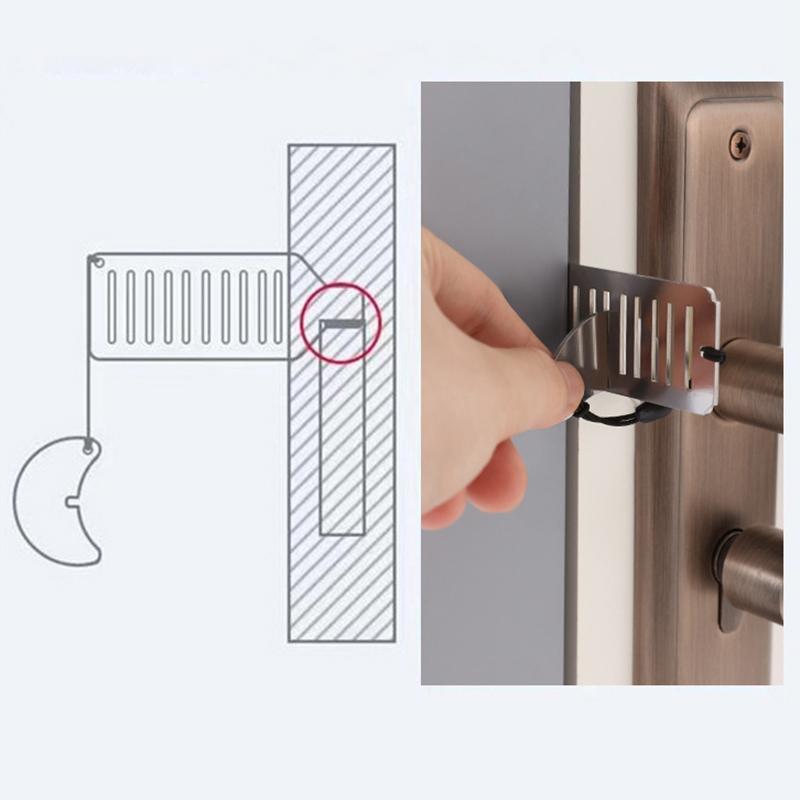 Portable Door Lock Punch-Free Security Door Locker Safety Latch Metal Lock Home Room Hotel Travel Anti Theft Door Stopper Tool