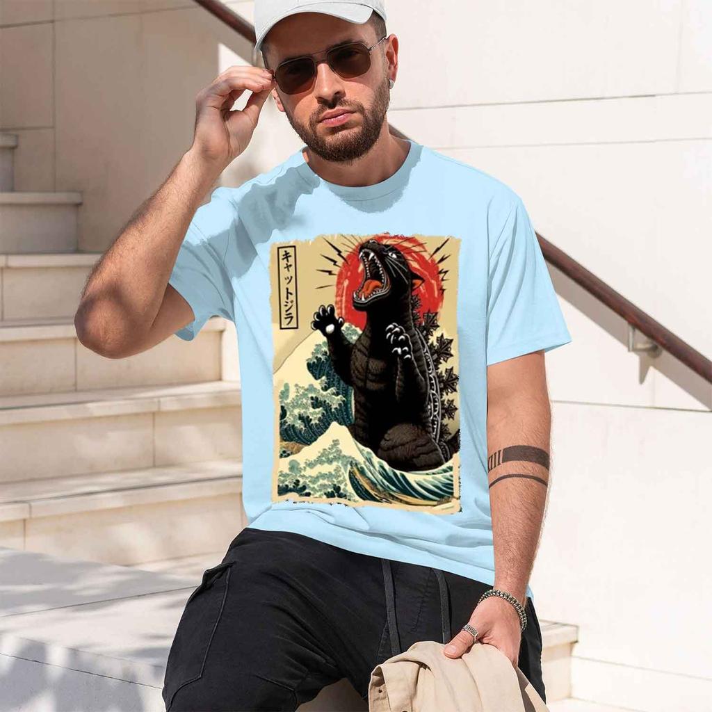 Zilla T Shirt Great Wave Funny Tshirt For Unisex Unisex Japanese Tshirt D Tshirts One Stret Casual Tee 2026 New Model Shortsleeve