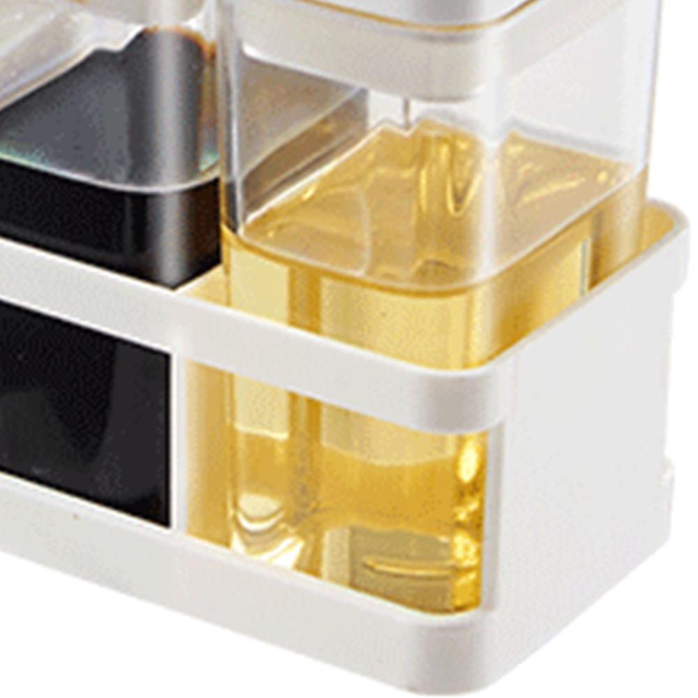 4 Grid Seasoning Jars Set Plastic Oil Jars Practical Seasoning Box Home Use