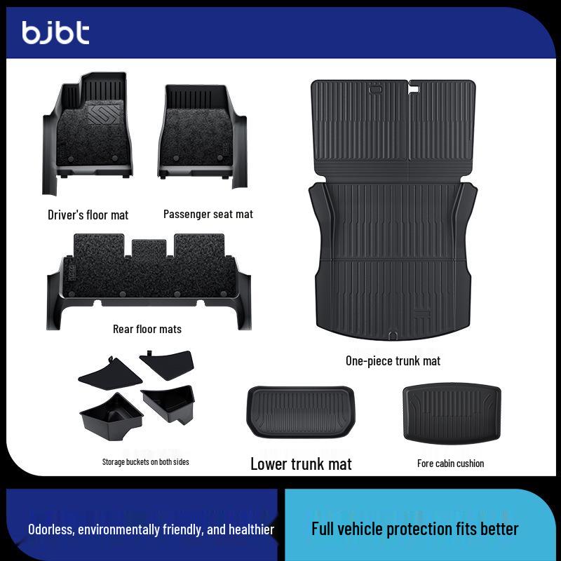 BJBT Full Coverage Non-Slip Floor Mats for Tesla Model Y 2023, TPE Injection Molded