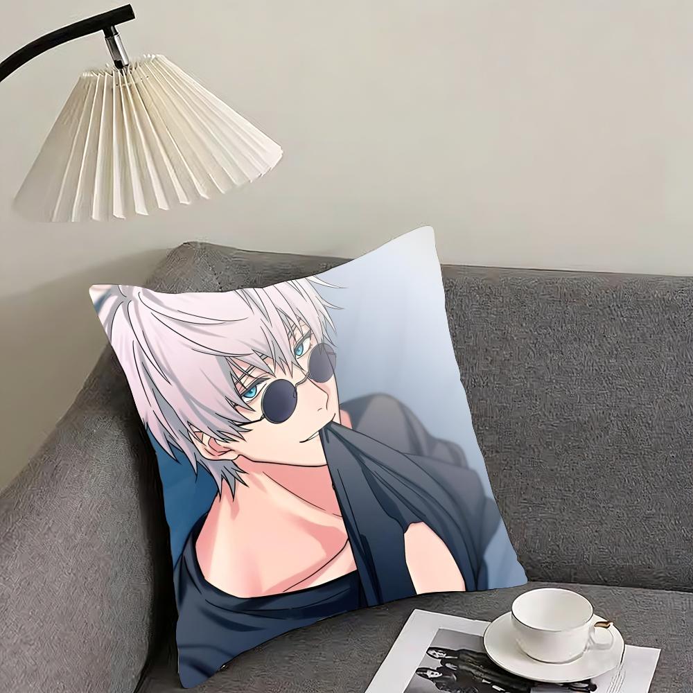 Gojo Satoru Cushion Cover Reversible Plush Pillow Cover – For car, sofa, bedroom, perfect as a gift.