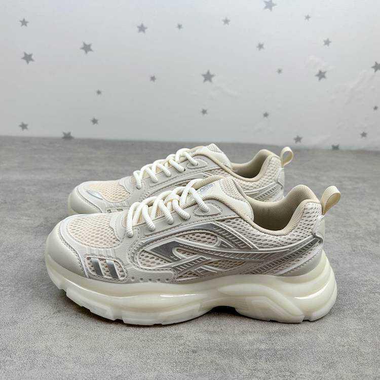 Men s 2024 Spring/Summer Trendy Thick-Soled Dad Shoes - Sporty, Non-Slip, Wear-Resistant, Off-White Casual Footwear. Size 44