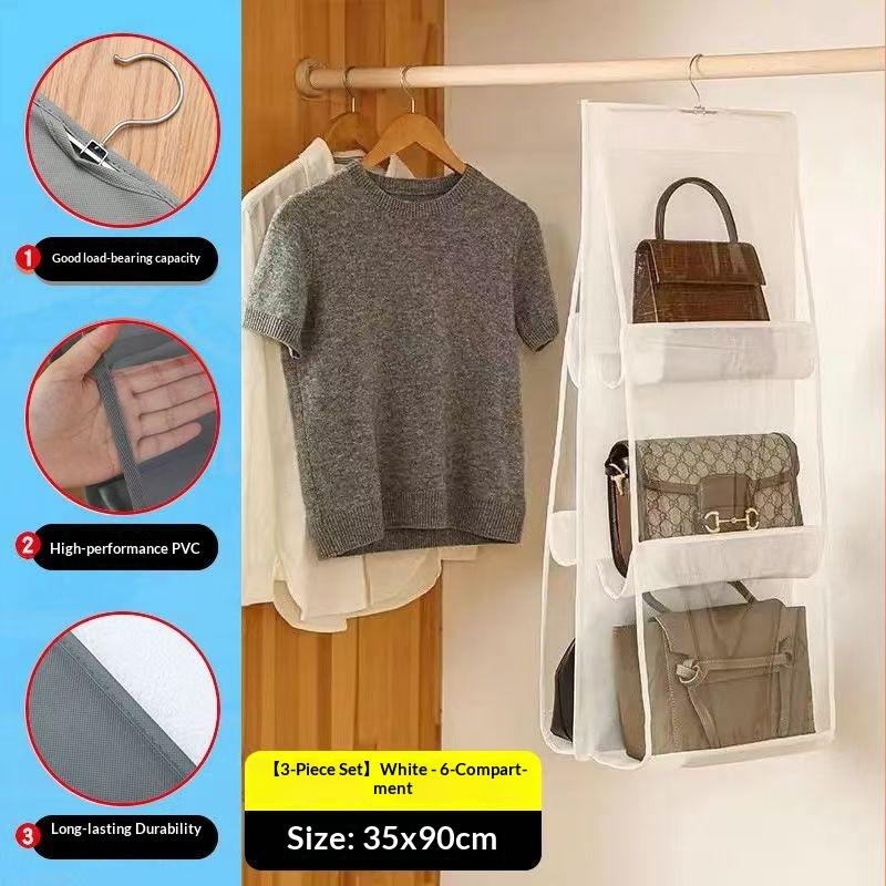 Bag storage hanging bag dustproof transparent mesh pocket storage bag behind the door