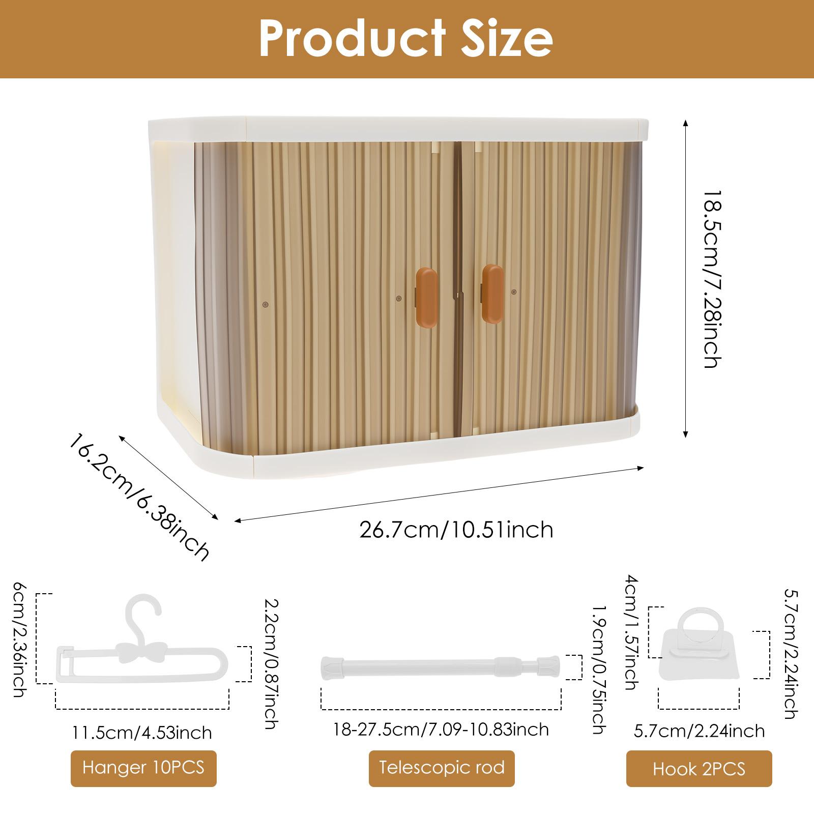 

Doll Clothes Closet Foldable Wardrobe with 10 Hangers 2 Hooks and 1 Telescopic Rod Playset Doll Accessories Fashion Toys Gift