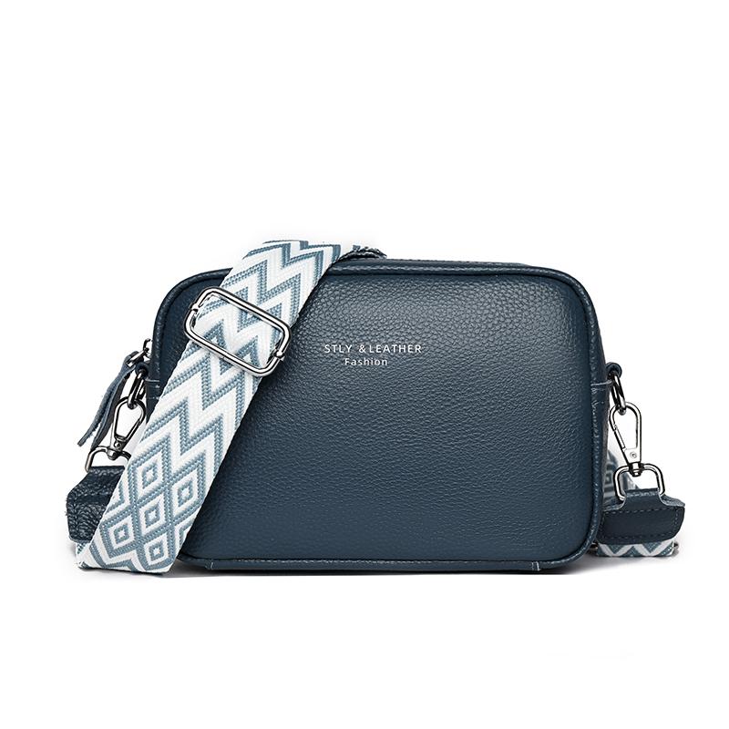 Genți de umăr monocromatice pentru femei, genți din piele naturală de vacă