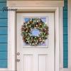 High-quality Christmas Wreath with Light Frosted Artificial Berries And Pine Long-lasting Holiday Decor Cones for Front Door Window Wall Indoor