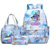 3Pcs/set Anime Demon Hunters Printed Backpack Handbag Pencil Case for Teenager Student Bookbag Schoolbag Women Large Capacity Waterproof Bag