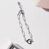 Volume Line Heart Pendant Chain Bracelet (C2503AC1297_SV)
