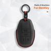 Alcantara Suede Car Key Fob Cover For Bentley Bentayga Continental Flying Spur Mulsanne Key Case Key Chains Ring Car Accessories
