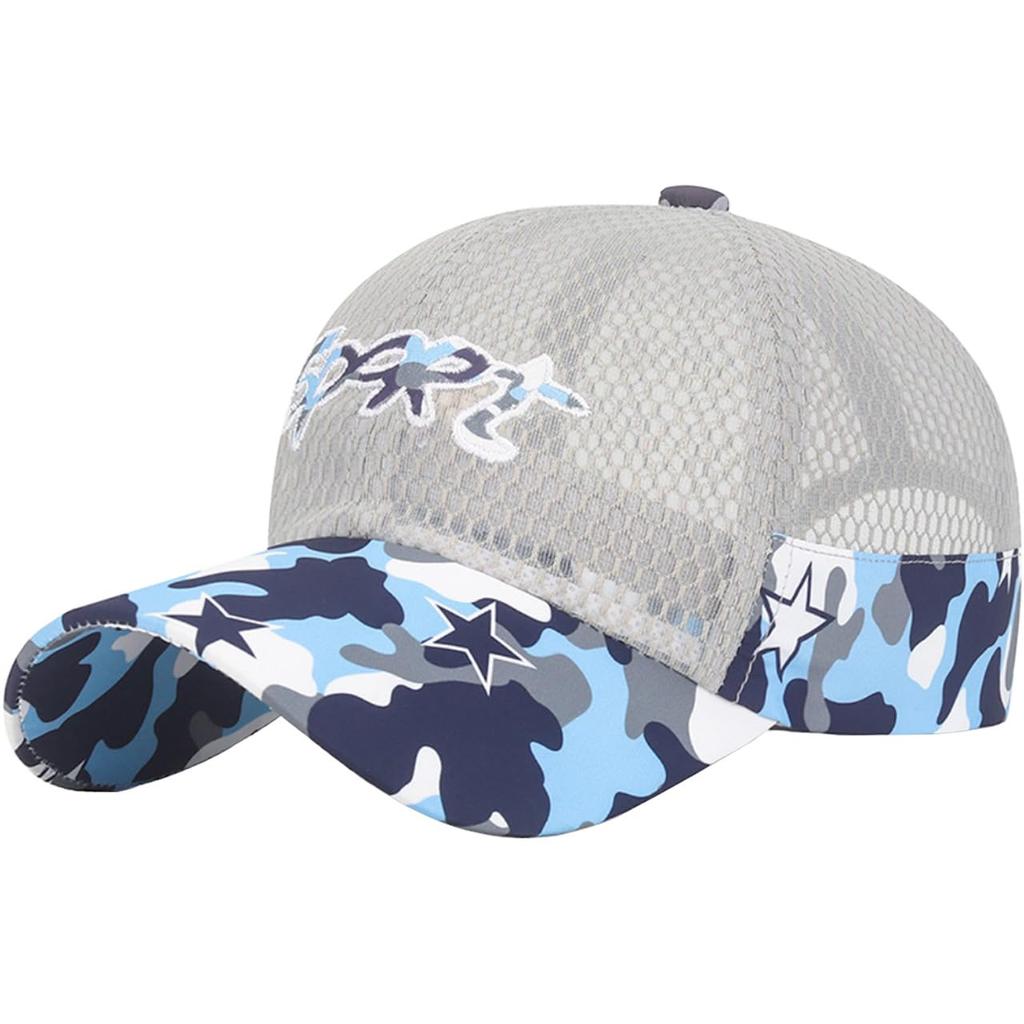 Mesh Cap Hat Outdoor Running Boy Girl Kids CA792 [White Fang] (Gray)