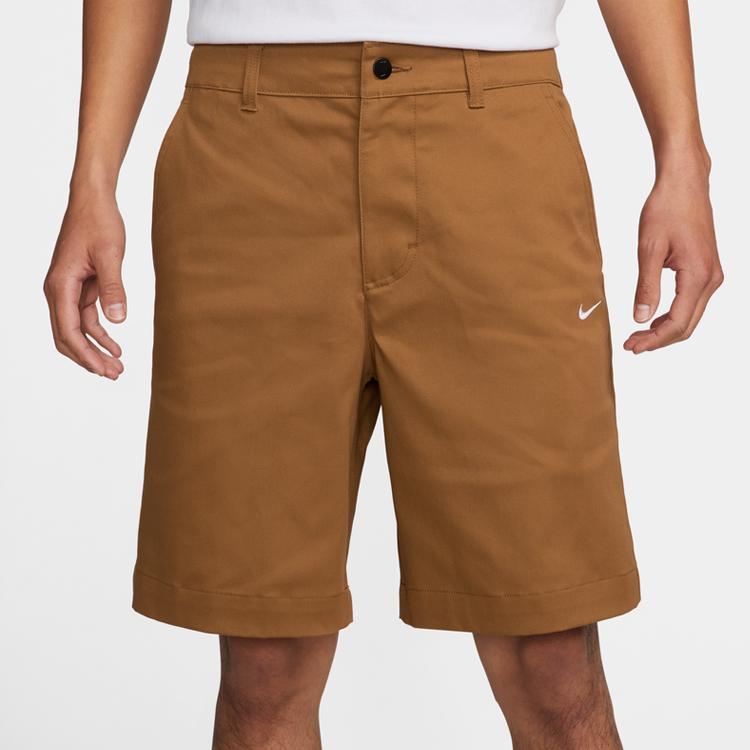 Nike SB Chino Solid Logo Straight Fit Shorts Men Bottoms Malt-Brown DV9045-270