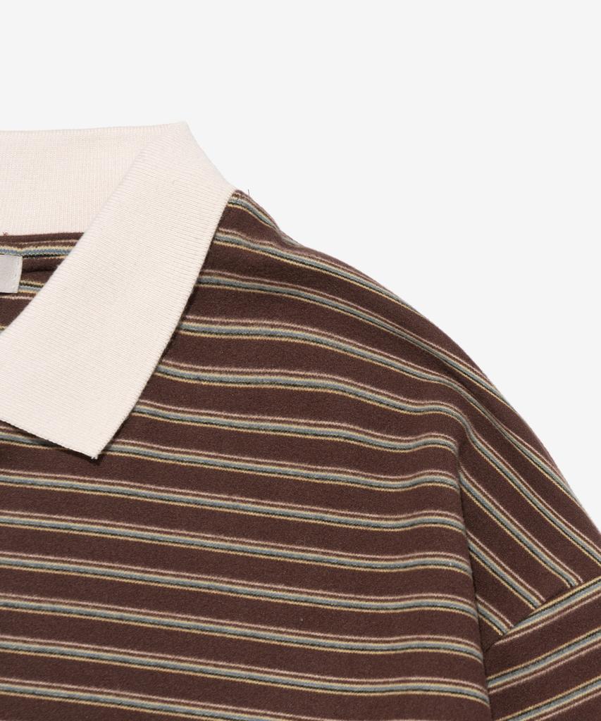 Cargo Bros For Woman Easy Stripe Polo Shirt (Brown)