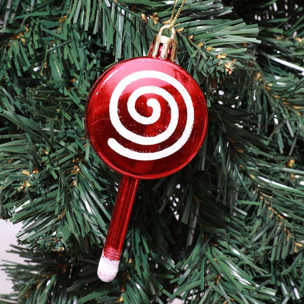 Electroplated Candy Pendant Plastic Xmas Tree Hanging Pendants Crafts Christmas Lollipop  Gift