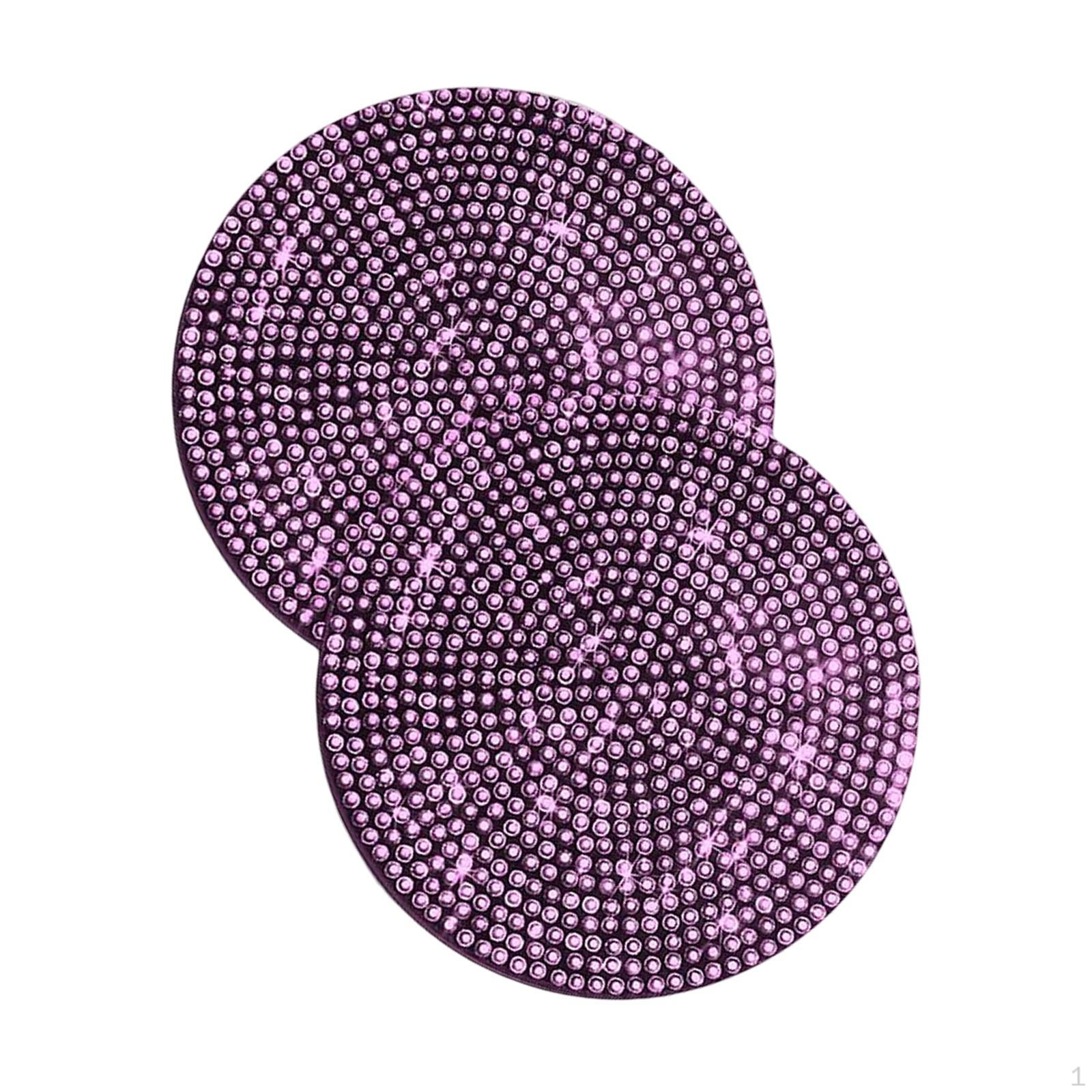 

2 Pieces Cup Holder Coaster, Full Rhinestone 2.76 inch Automotive Water Bottle Coaster G_70x70cm