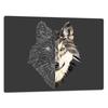 GLASS CUTTING BOARD 52x40 WOLF BLACK