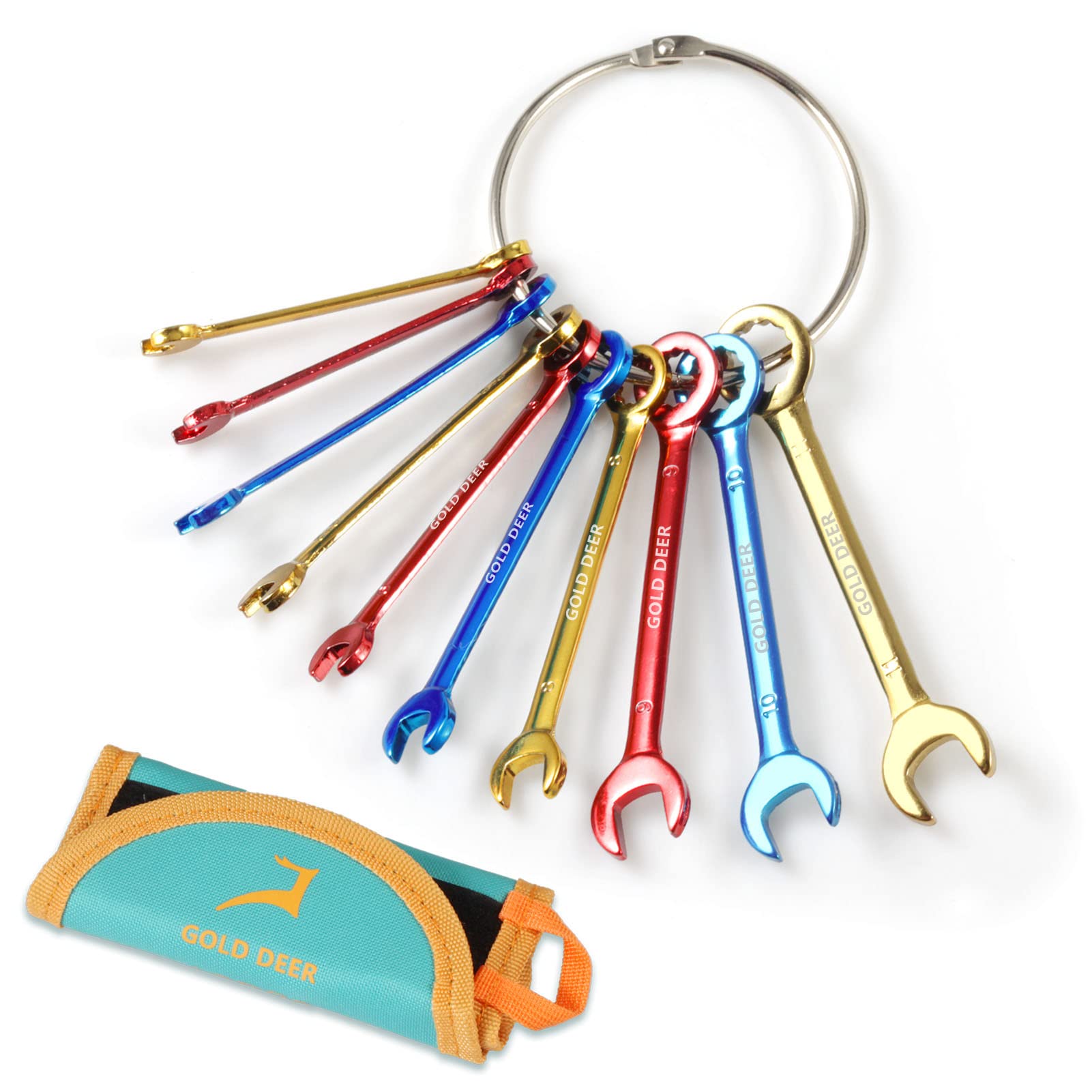 

GOLD DEER Thin Spanner Mini Spanner Combination Metric Mini Slim Wrench Combination Spanner Wrench Tightening and Loosening Micro 11mm Set, Set,