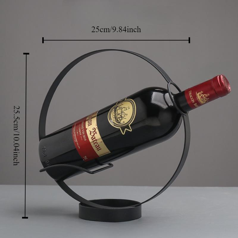 Creatieve Retro IJzeren Ronde Wijnrek Thuis Bureaublad Decoratie Rek Bar Wijnkelder Barbenodigdheden