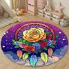 Playful Round Gothic Multicolor Rug Mat, Non-Slip Floor Mat for Office