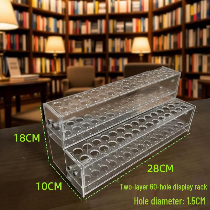 Acrylic Transparent Pen Holder: Large Capacity Desktop Organizer Stand for Stationery Storage and Display.