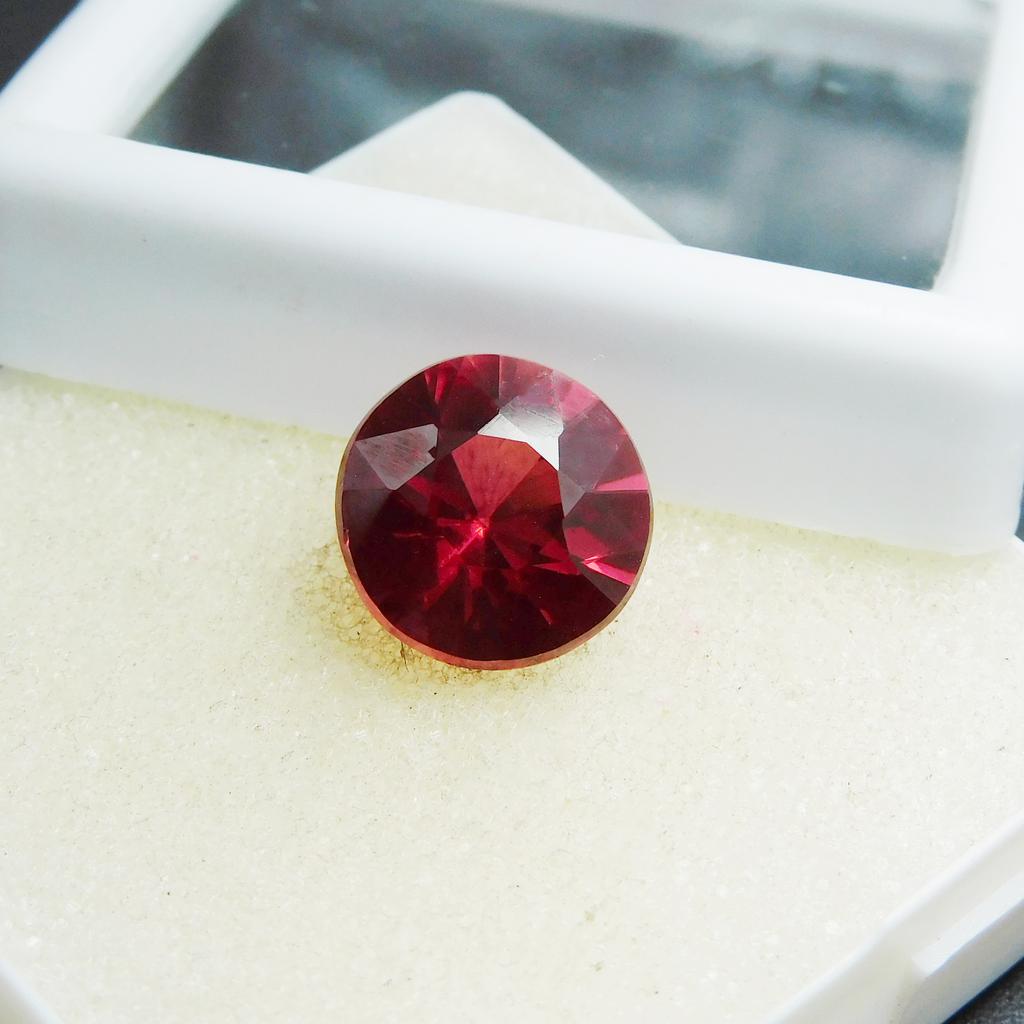 Natural Orange Sapphire Loose Gemstone Ceylon Round Cut 6.55 Ct September Birthday Birthstone