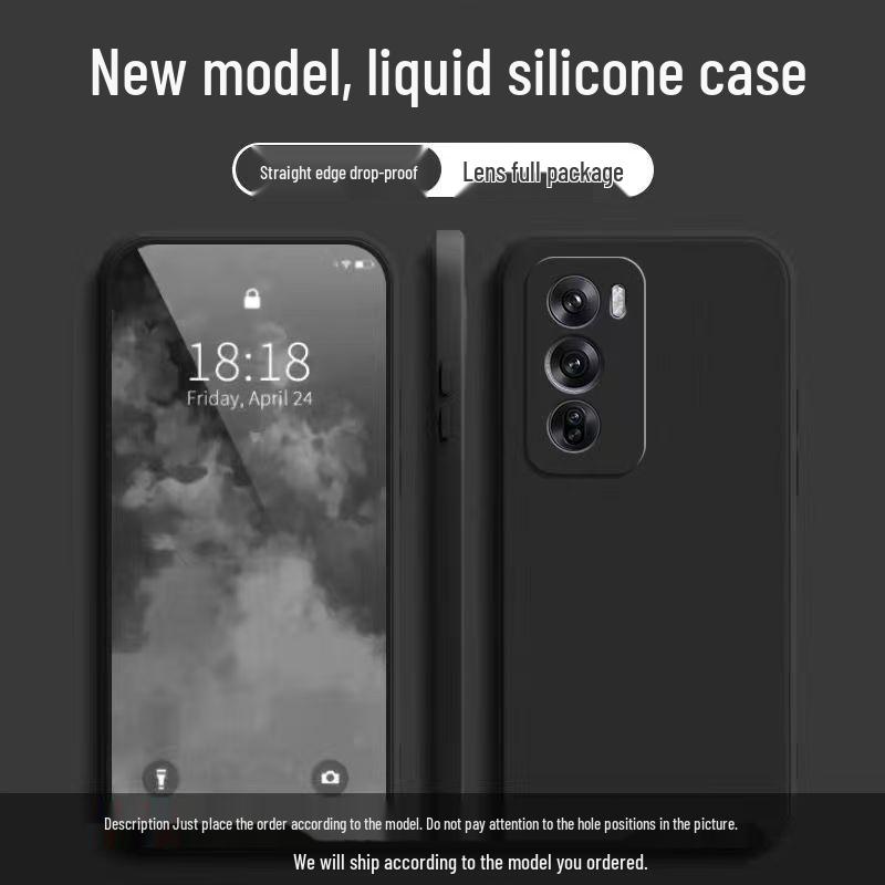 Oppo Reno 12 Pro Case - Solid Color Liquid Full Coverage Drop Protection Soft Cover