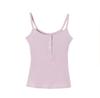 Laisve Low Neck Ribbed Layering Basic Sleeveless Tank Size M Women's Camisole, Knit, Sexy, Open-Neck, Top, Top, Top, Ribbed, Slimming, Pink,