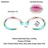 10 Pcs Stylish Stainless Titanium Steel C-shaped Nose Ring Nails Vacuum C-rod Lip Nails Curved Rod Nose Nails