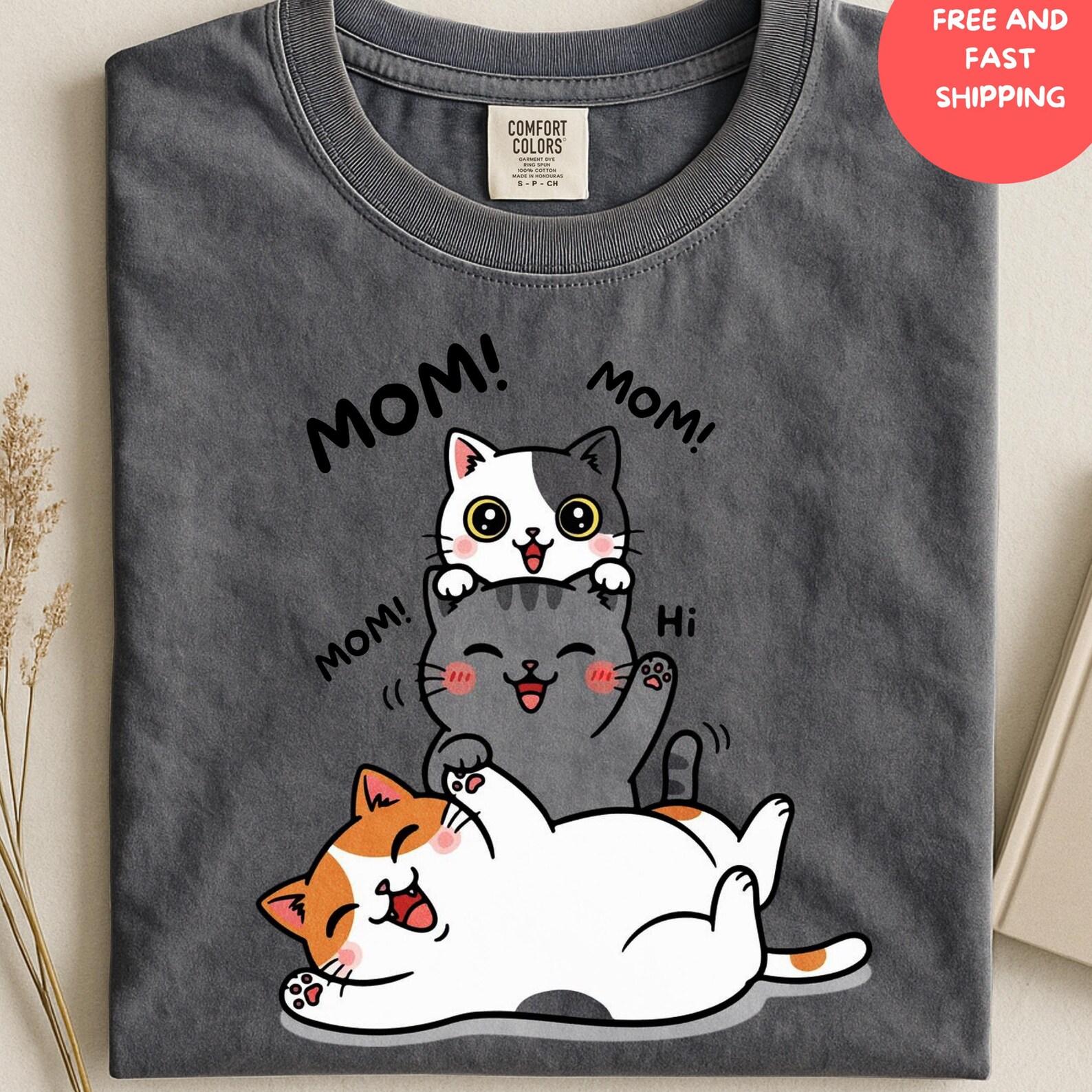 Cat Mom Shirt, Mother’s Day Gift for Cat Lover, Cute Mama Cat Tee, Funny Cat Mom Shirt, Gift for Women, Minimal Cat Lover T Shirt S