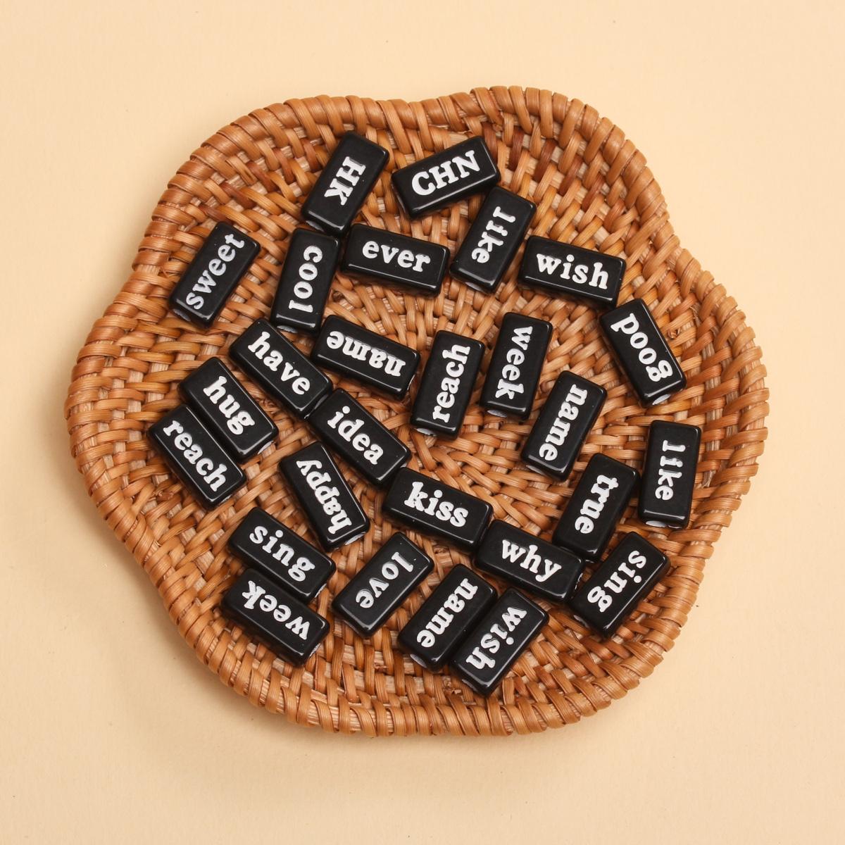 

30 шт. 14,5 мм прямоугольные акриловые буквы английского алфавита разноцветные бусины геометрия для изготовления ювелирных изделий DIY модные пластиковые аксессуары ручной работы