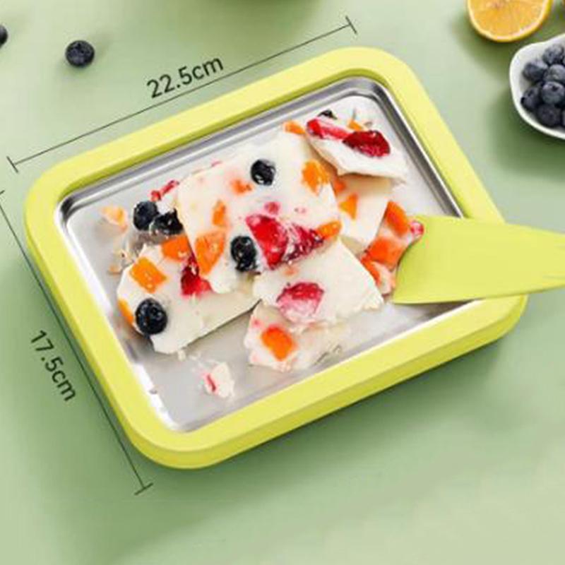 Haushalts-Eiscreme-Pfanne aus Edelstahl, Frittierte Joghurtmaschine, Flachboden-Pfanne, Frittierter Joghurt, DIY-Eiscreme, Mini-Version