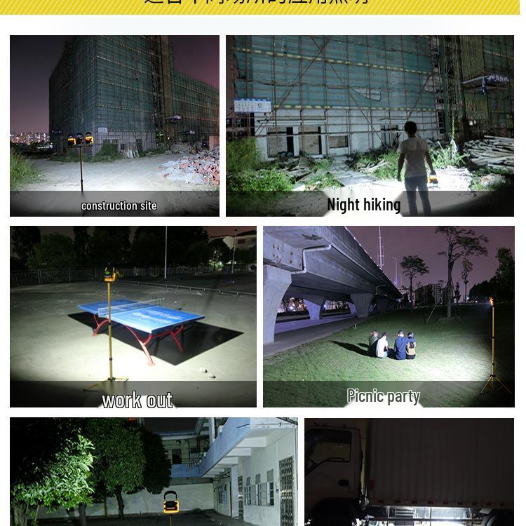 Rechargeable LED Floodlight: Strong Outdoor Emergency Light for Construction, Power Outages, Camping, Handheld Household Use