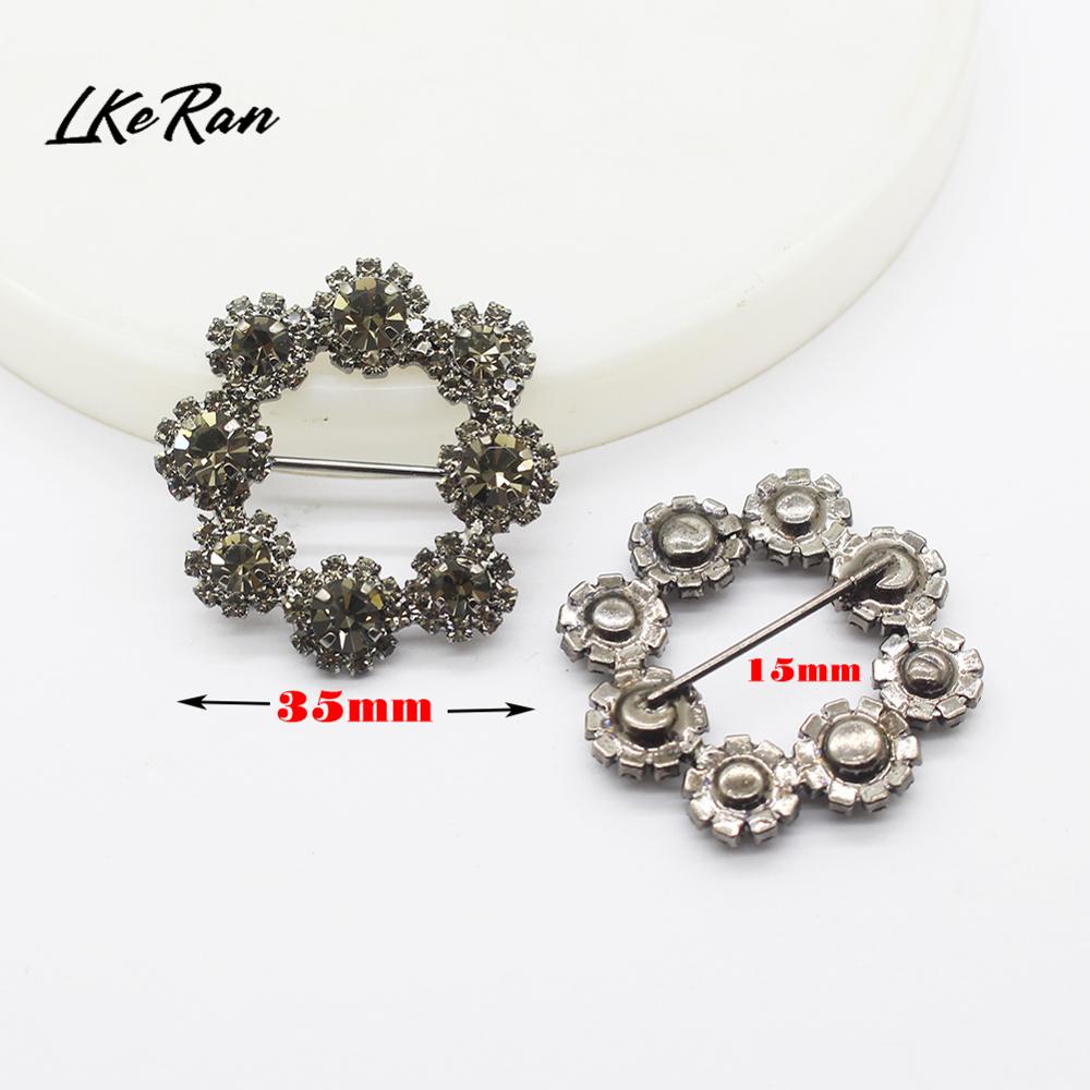 Quality 2Pcs 100% Czech Grey Rhinestone Buckles Diy Decorative Crystal Slider Buckle Diamond Wedding Embellishment Accessories