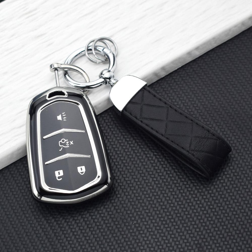 Weiche TPU Smart Key Fob Hülle für Cadillac ATS CT6 CTS DTS XT5 Escalade ESV SRX STS XTS ELR 4/5 Tasten Hülle Schlüsselanhänger Zubehör