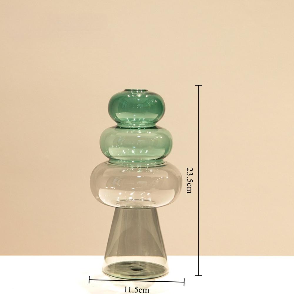 European Style Minimalist Colored Glass Double-layer Transparent Vase Creative Desktop Hydroponic Vase Home Decoration
