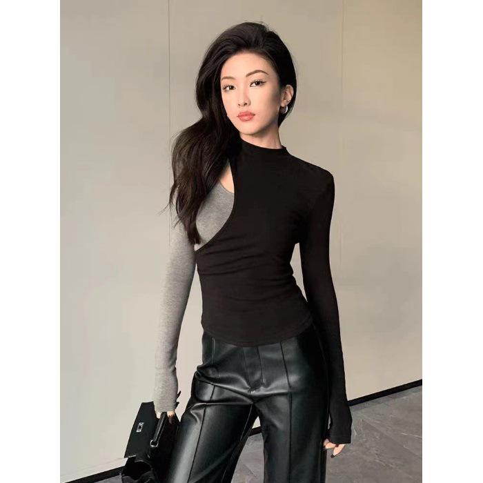 

Original Quality: Women s Slimming Colorblock Crew Neck Knitwear - High-End Autumn Fashion M