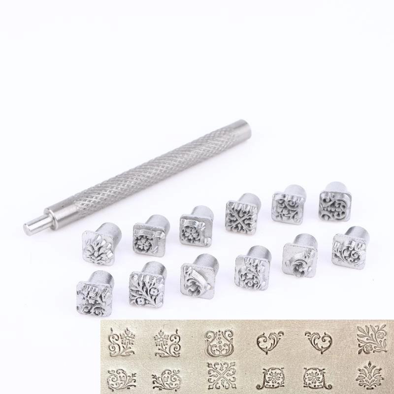 

12Pcs Leather Craft Stamping Tools Kit Zodiac/Constellation Prints Punch For Diy Leather Decor Making Accessories as the picture