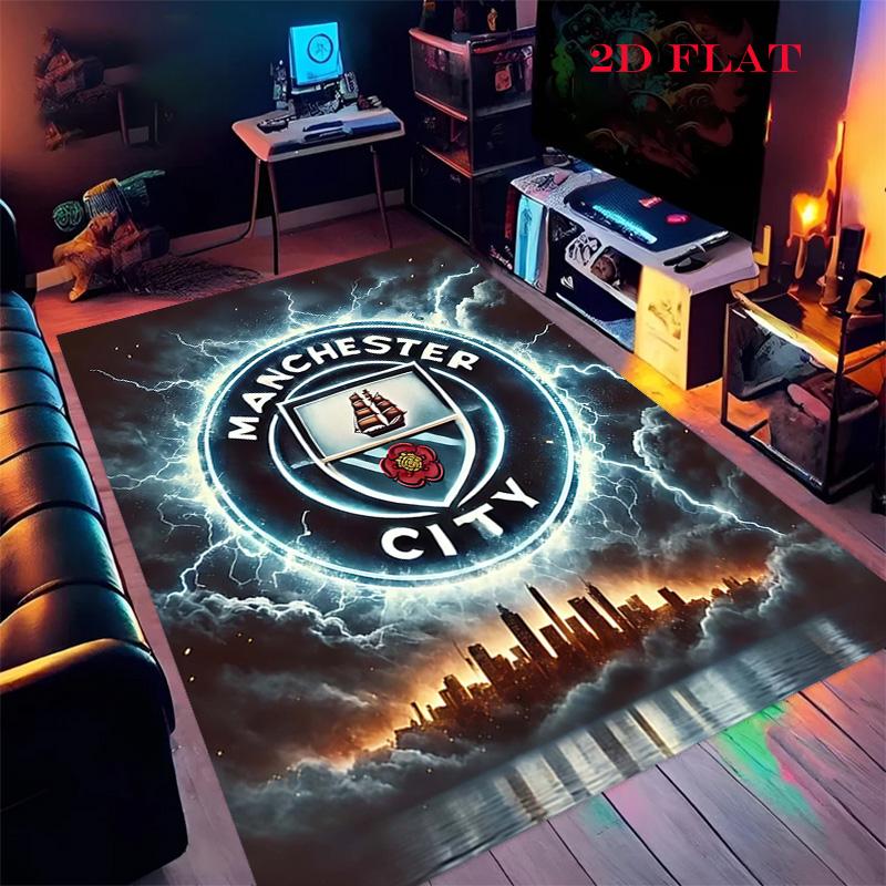 MCFC logo Carpet Rug for Living Room Bedroom Home Sofa Decoration,Kids play Nonslip Floor Mat