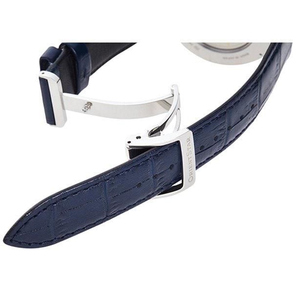 Orient Men's RK-AV0003S (Classic Semi-Skeleton Men's) Round Watch Blue Stainless Multi-Hand Analog