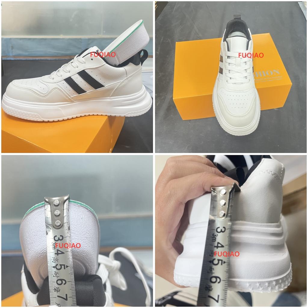 Unisex Leather Casual elevator Sneakers 6CM Height Increasing Shoes Breathable Lightweight Comfortable Men Women Walking Shoes