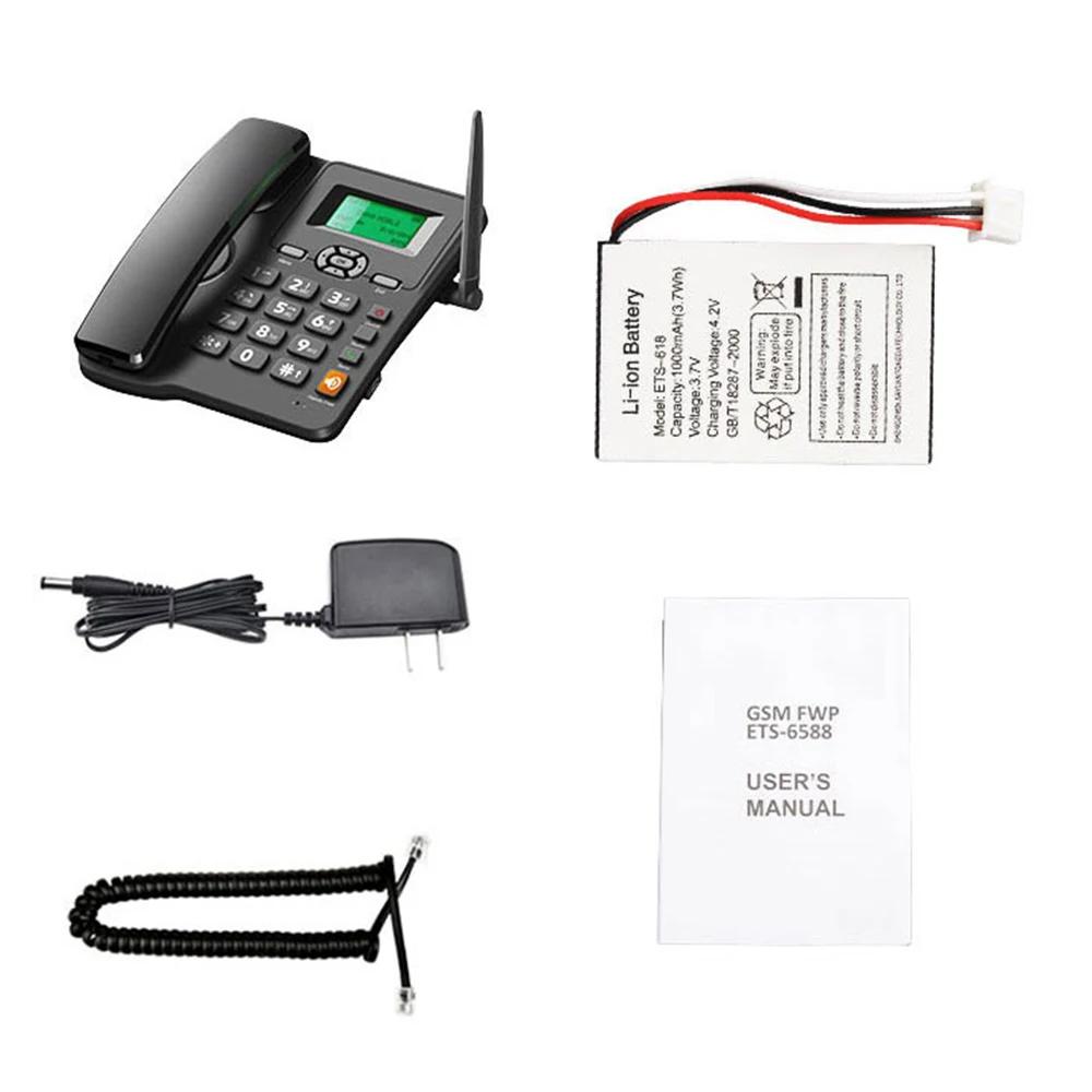 

Cordless Phone Desktop Telephone Support GSM 850/900/1800/1900MHZ Dual SIM Card 2G Fixed Wireless Phone with Antenna Radio Alarm чорний