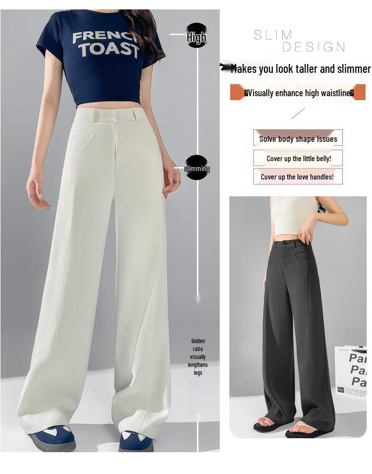 2026 Frühjahr/Sommer High Waist Schmal Geschnitten Weit Bein Bodenlang Hose