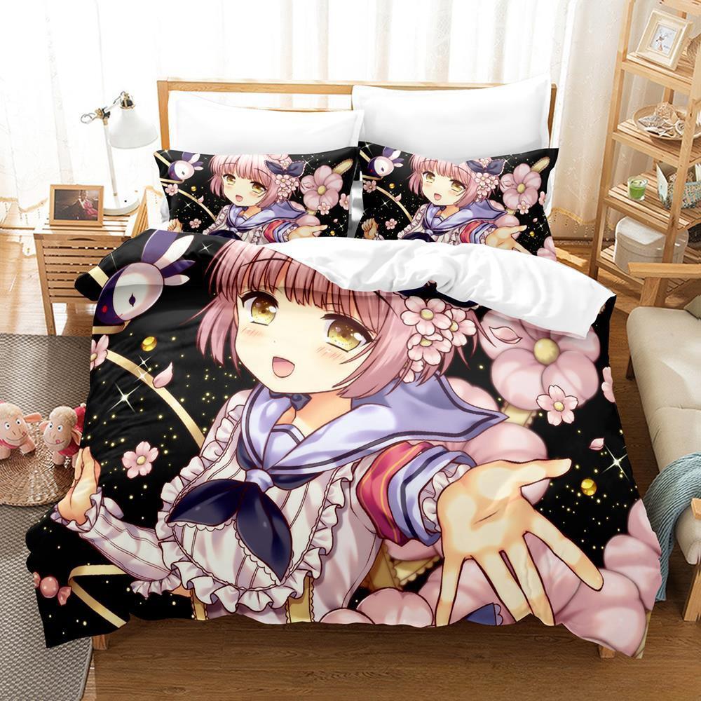 New Anime Magical Girl Raising Project Bedding Set Single Twin Full Queen King Size Bed Set Adult Kid Bedroom Duvet Cover Sets