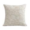 Pillowcase Floral Embroidery French Style Hidden Zipper Square Shape Living Room Bedroom