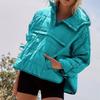 Women's Autumn/Winter Solid Color Hooded Cotton Jacket: Foldable, Long Sleeve, Pullover with Pocket.