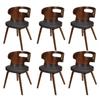 Day and Night - Day and Night Dining Chairs 6 Pcs Brown Synthetic Leather