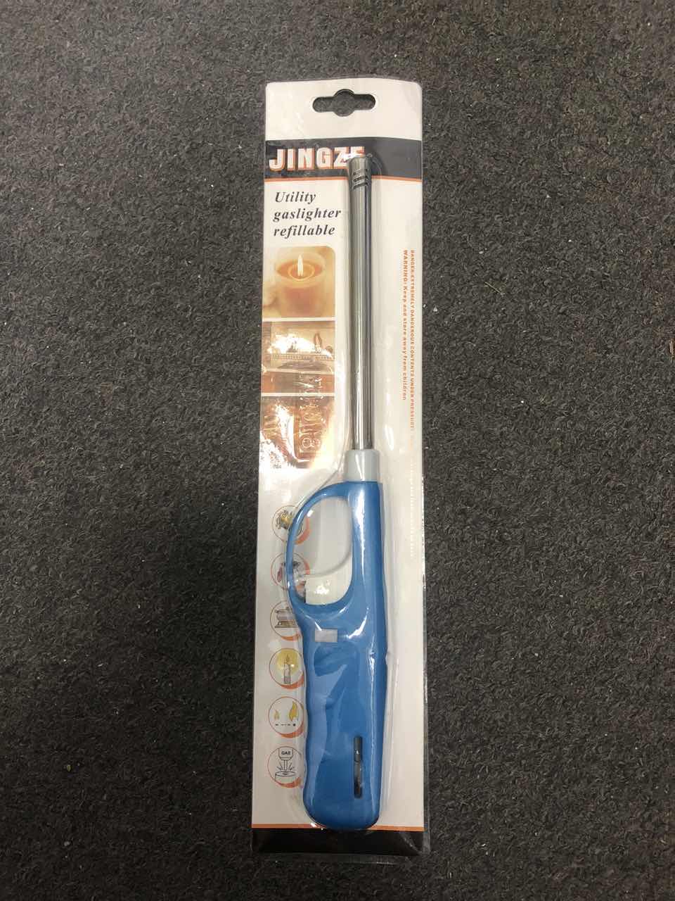 

1 шт. Зажигалка для свечей, газовая бутановая, многоразовая, пластиковая, многоцелевая, для кухни, камина, печи-барбекю небесно-голубой