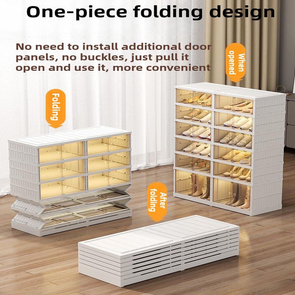 Uninstallable Foldable Shoe Storage Rack, Suitable for Multiple Scenes In Living Room and Bedroom, Plastic Integrally Molded Sho