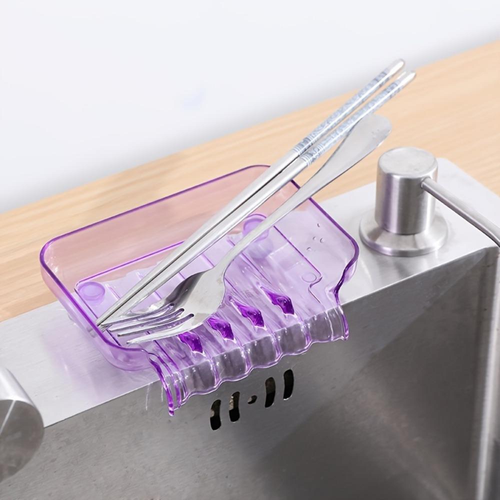 1pc Waterfall Drain Soap Box, Suction Cup Design Soap Dish, Creative Solid Color Soap Holder For Home And Bathroom, Soap Tray, Bathroom Accessories