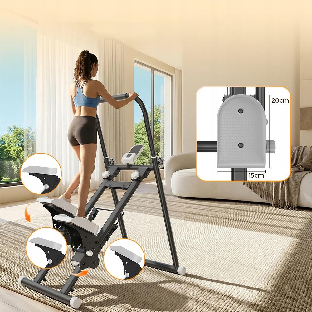 Stepper Zusammenklappbar für Zuhause mit LCD QK7906 Verstellbar bis 100KG für 180cm Training zu Hause